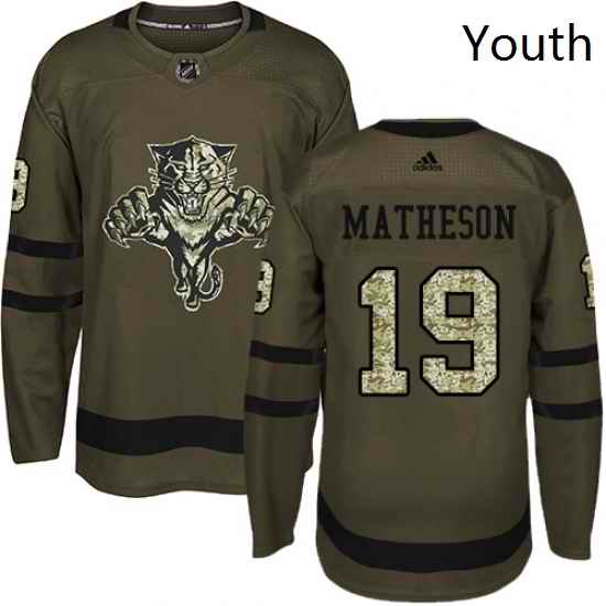 Youth Adidas Florida Panthers 19 Michael Matheson Authentic Green Salute to Service NHL Jersey